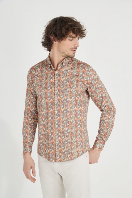 Chemise floral manches longues Xavier