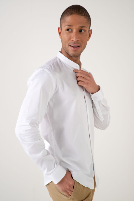 chemise col mao homme