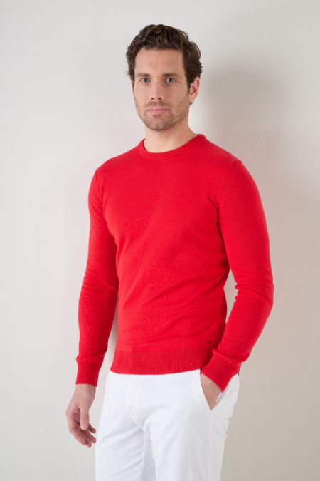 Pull col rond Erin rouge
