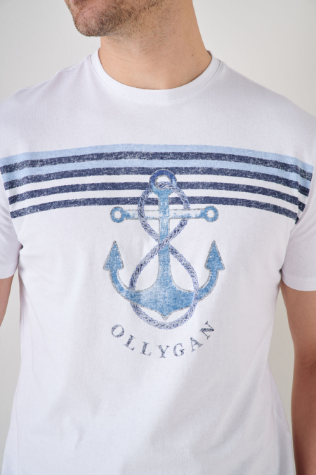 T-shirt jersey de coton print marin Torquay